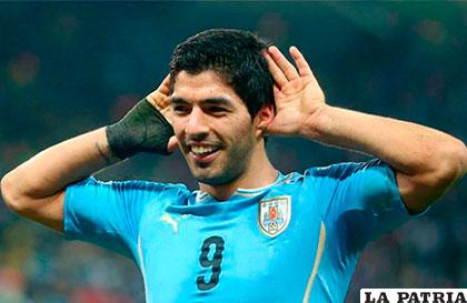 Luis Suárez delantero de la selección uruguaya