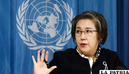 La relatora especial de la ONU para los derechos humanos en Birmania, Yanghee Lee /TVN Noticias