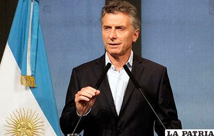 El presidente de Argentina, Mauricio Macri