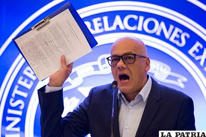 El jefe de la delegación del Gobierno para el diálogo venezolano, Jorge Rodríguez