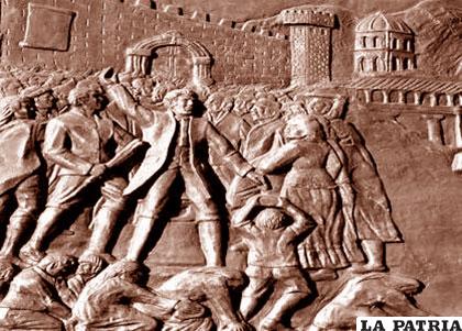 Grabado de la Revolución del 10 de Febrero