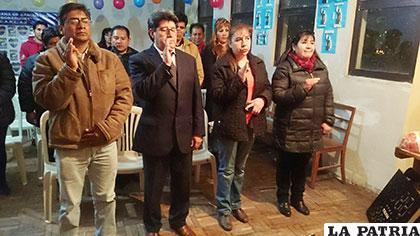 Durante la posesión del nuevo directorio del Maxibásquet Oruro
