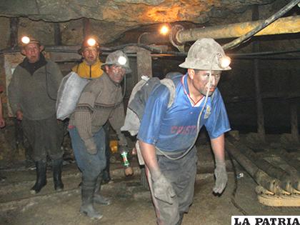 Sacrificado trabajo en interior mina para mejorar la producción de concentrados