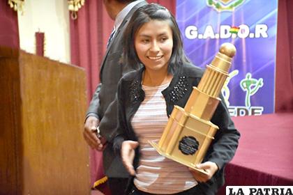 Mayra Quispe fue distinguida como la mejor atleta del 2018 /Cortesía Gad-Or
