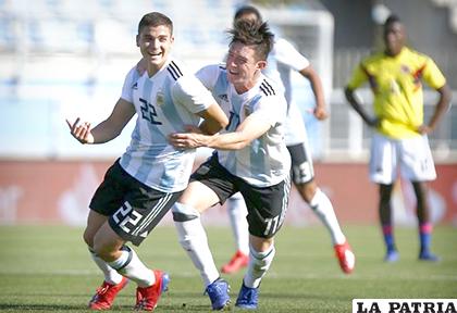 Julián Álvarez, festeja el gol del triunfo de Argentina ante Colombia /RADIOHUANCAVILCA