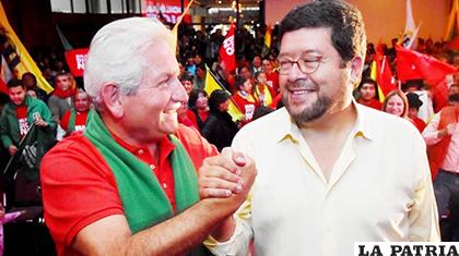 Rubén Costas y Samuel Doria Medina, cuando aún formaban alianza/La Prensa