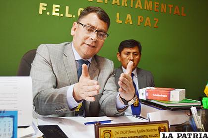 El director de la Felcc - La Paz, coronel Jhonny Aguilera / LA PATRIA