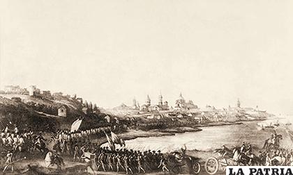 Representación de los ingleses atacando Buenos Aires y son rechazados (1807), de José Cardano