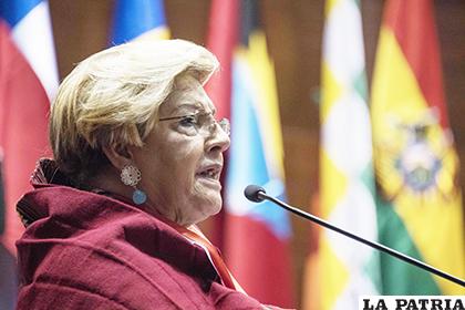 La presidenta de la Comisión Interamericana de Derechos Humanos, Esmeralda Arosemena de Troitiño/ APG