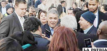 El presidente de Colombia, cuando retornó a su país