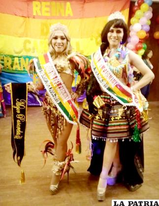 Chanel Andrade (der.) ganó el título de Reina del Carnaval Transformista Gay
/ TLGB Bolivia