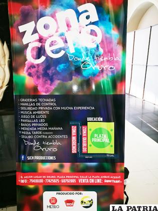 Un banner de promoción de la ahora denominada Zona Cero /LA PATRIA 