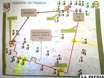 El plano muestra los cuatro escapes en la ruta del Carnaval /LA PATRIA