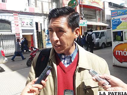 Presidente de uno de los comités cívicos de Oruro, David Mollinedo/ LA PATRIA/ARCHIVO
