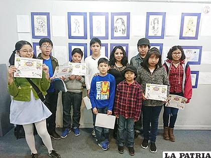 Niños que participaron de los talleres de la ABAP Oruro /Jeanneth Silva
