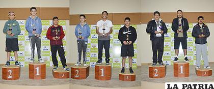 Ganadores en las categorías, Sub-14, Sub-16 y Varones C /Alex Zambrana /LA PATRIA