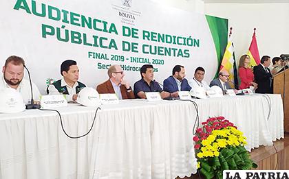 La información fue brindada en la audiencia de rendición de cuentas /ERBOL