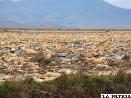 La proximidad con la ciudad afecta las orillas del lago Uru Uru