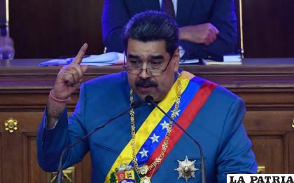 Nicolás Maduro durante su mensaje a la nación desde la Asamblea Nacional de Venezuela /AFP