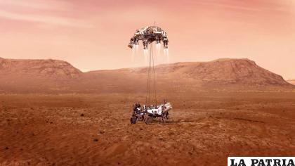 Momento en que la NASA posa con éxito a Perseverance en Marte /RTVE.es