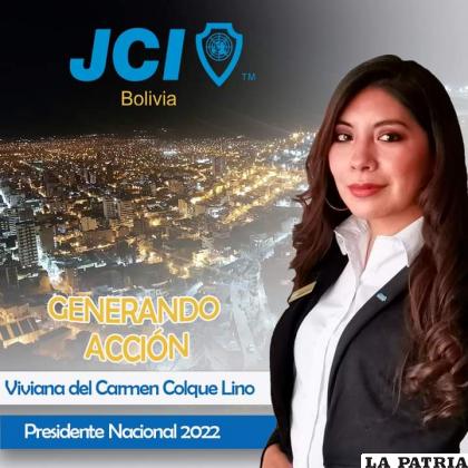 Viviana Colque es la presidente de la JCI /jCI