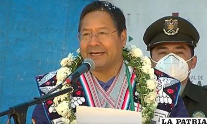 Arce dio el anuncio en su visita a Oruro /Captura