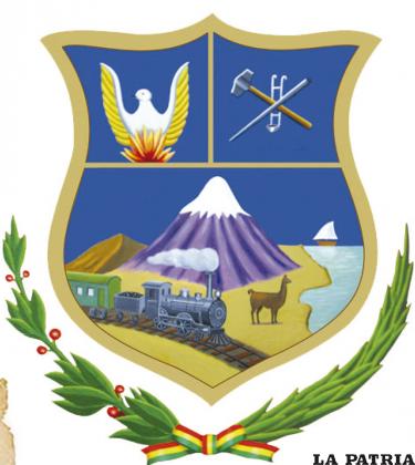 Escudo oficial de nuestro de Oruro, creado el 26 de diciembre de 1903.