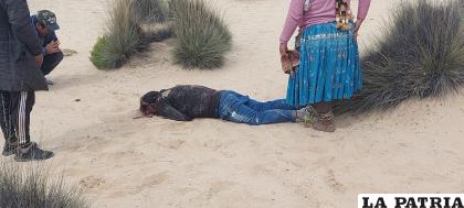 El cadáver fue abandonado por comunarios que no denunciaron el hecho /Cortesía