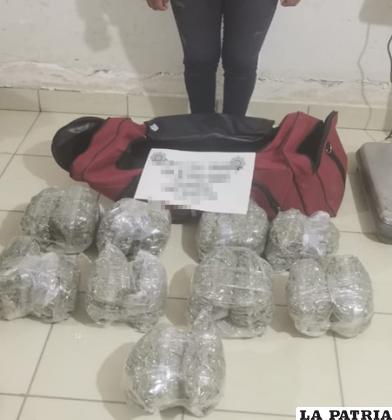 Llevaban en total 16 paquetes con marihuana /Cortesía