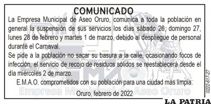 E.M.A.O. comprometidos con su población para una ciudad más limpia