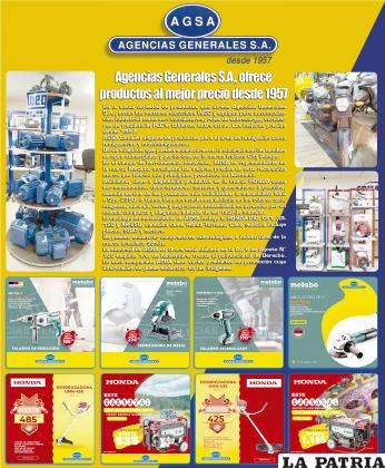 Agencias Generales S.A., ofrece 
productos al mejor precio desde 1957