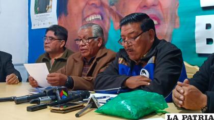 La conferencia de prensa ofrecida ayer por los dirigentes nacionales del MAS /LA PATRIA