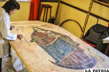 Ocasión en que se llevó a cabo la restauración de la imagen de la Virgen del Socavón  /LA PATRIA