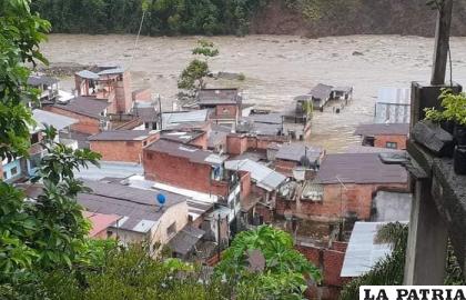 Inundación en las poblaciones de Chima y Tipuani /FACEBOOK