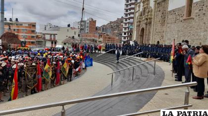 Acto de homenaje afuera del Santuario del Socavón /Cortesía