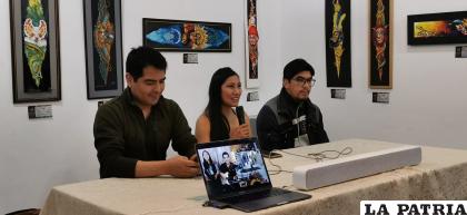 Ramiro Wilcarani, Celina Veliz y Luis Mora durante la presentación /LA PATRIA