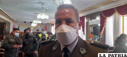 Comandante de la Policía en Oruro, coronel Marco Gutiérrez /LA PATRIA

