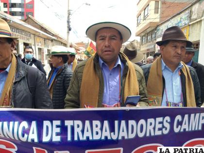 El Secretario ejecutivo de la Fetsuco, Elías Mamani Centeno /LA PATRIA