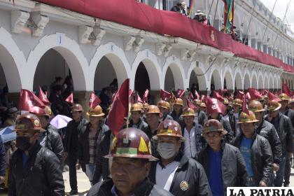 No podían faltar los mineros en la actividad
