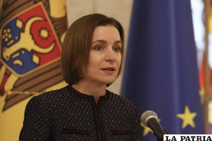 La presidenta moldava Maia Sandu /Foto AP /Aurel Obreja