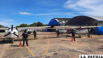 Las avionetas terminaron secuestradas por la Felcn y Fiscalía /Radio Patujú