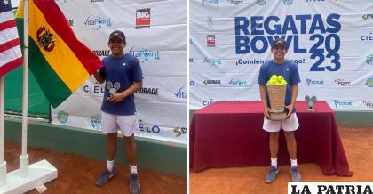El tenista boliviano Santiago Lora en el circuito Cosat de tenis /FBT
