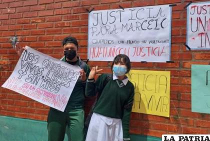 Estudiantes de Huanuni piden mayor seguridad en su región /Cortesía