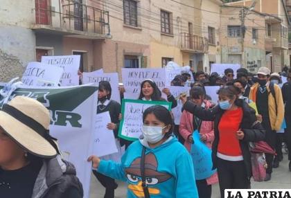 Movilización pide mayor intervención de la Policía en Huanuni /Cortesía