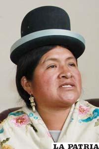 Senadora por el Movimiento Al Socialismo (MAS), de la ciudad de El Alto, Martha Poma