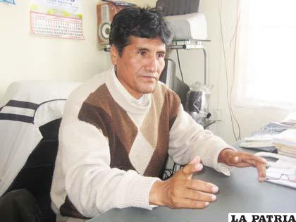 El ejecutivo de la federación de chóferes, “San Cristóbal”, Rigoberto Mamani