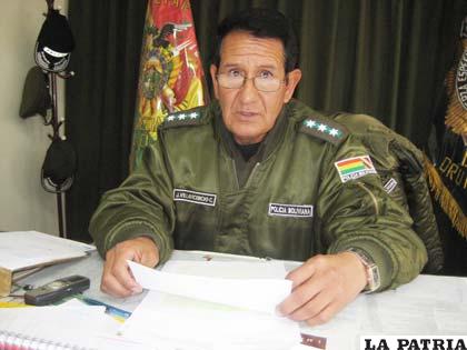 El director de la Felcc, Cnl. Jorge Villavicencio