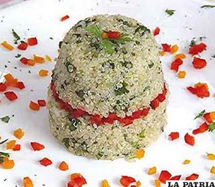 Un platillo muy fino en base al “grano de oro” quinua