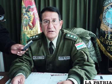 Director de la Fuerza Especial de Lucha Contra el Crimen (Felcc), Cnl. Jorge Villavicencio C.