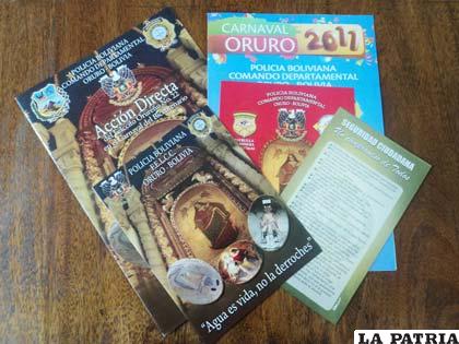 Material del Comando de Policía y de la Felcc